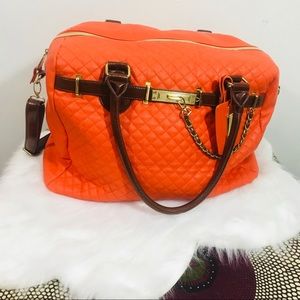 Steve Madden Orange Weekender Overnight Bag
